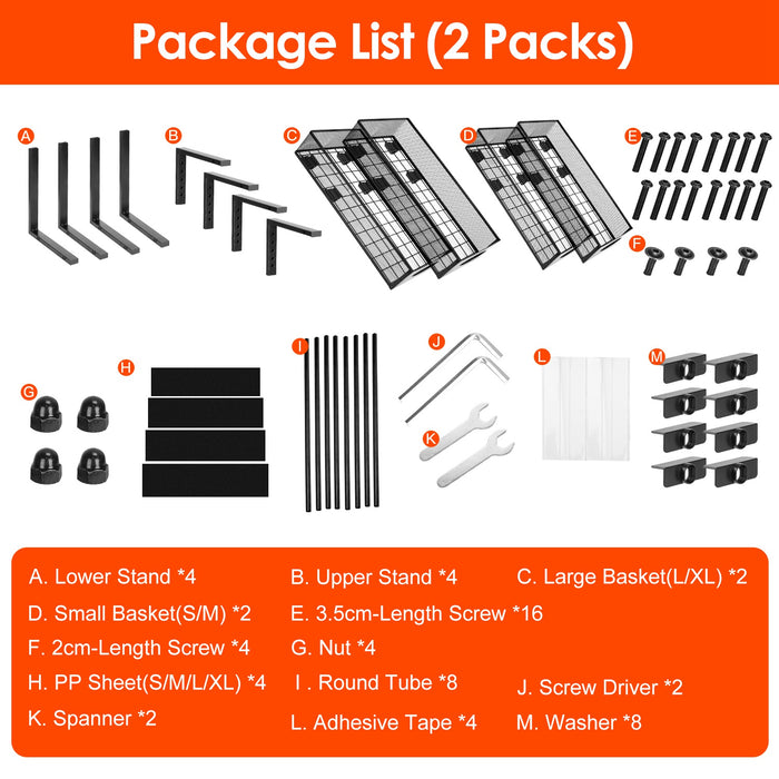 2-Tier Cabinet Organizer – With Adjustable Mesh Baskets and Easy Access