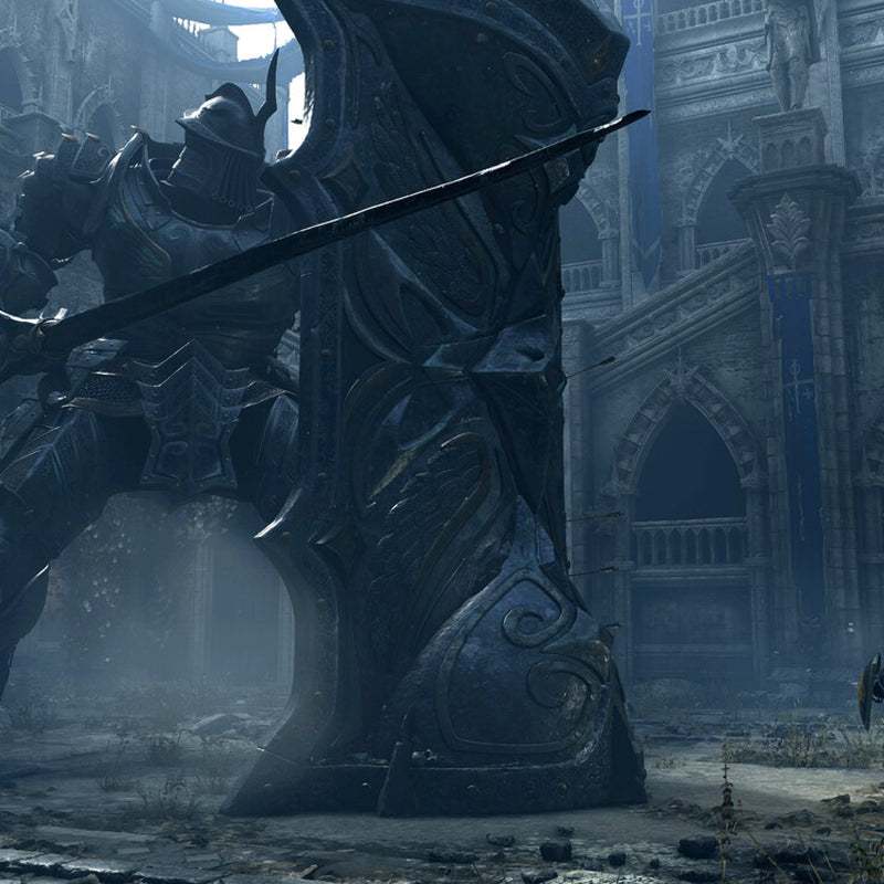 Videojuego Demon's Souls para PlayStation 5 en caja, con ilustraciones del juego en la portada y detalles en la portada.