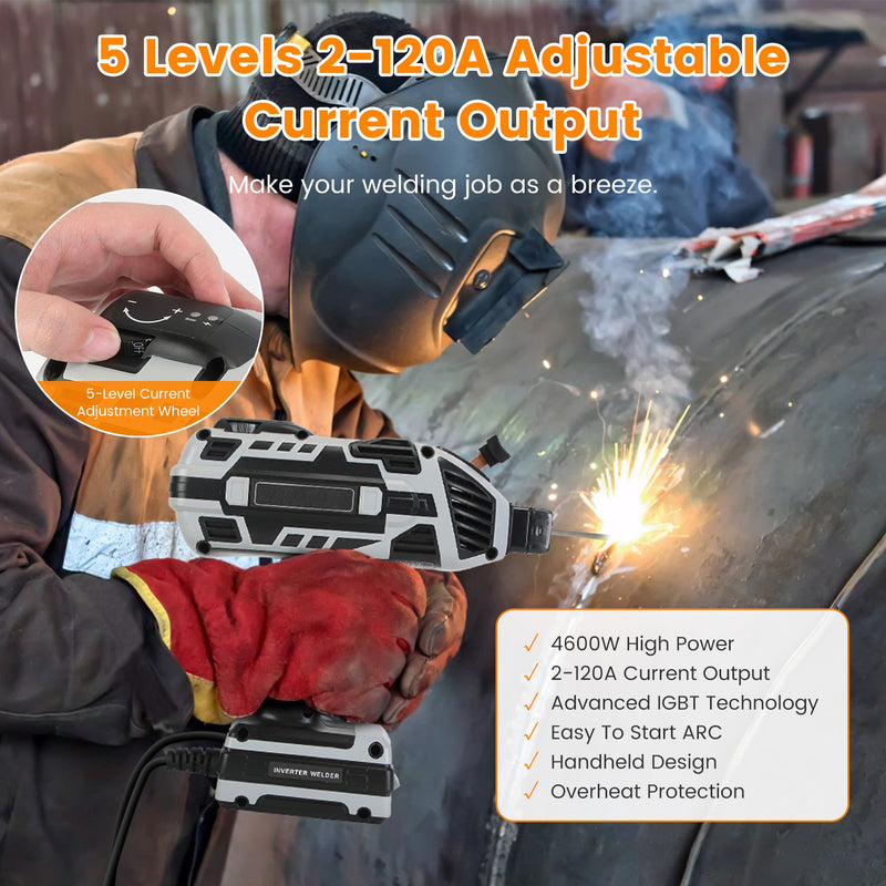 Portable Welding Machine 4600W – 5 Adjustable Levels with Complete Kit