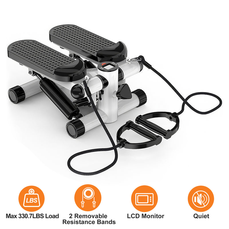 Compact Fitness Stepper – Step Machine with Bands and LCD Display