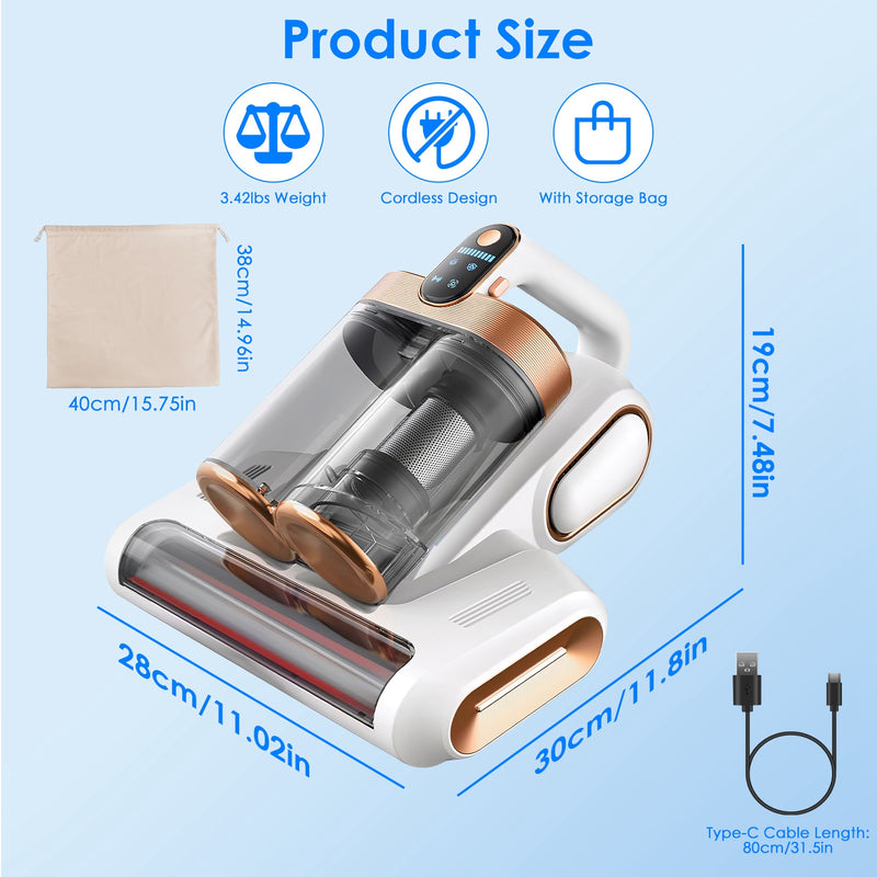 Anti-Allergy Vacuum Cleaner – For Mattresses, Pillows and Cribs with UVC Light and Ultrasound