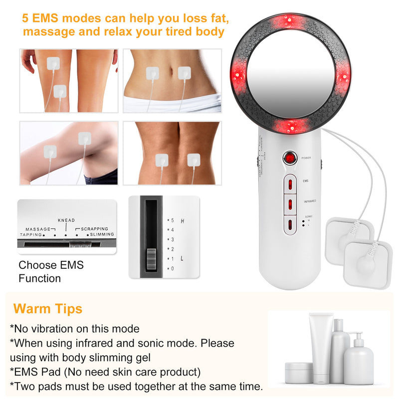 3-in-1 Body Massager – EMS, Ultrasound, and Infrared for Body Shaping and Skin Firming