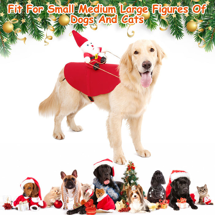 Christmas Costume for Dogs and Cats – Santa Claus Rider Outfit