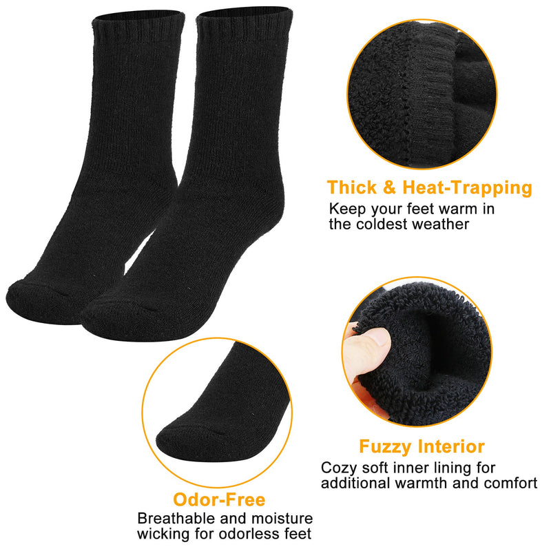 Men's Thermal Socks – 3 Pairs Pack, Soft and Breathable Fleece Lining