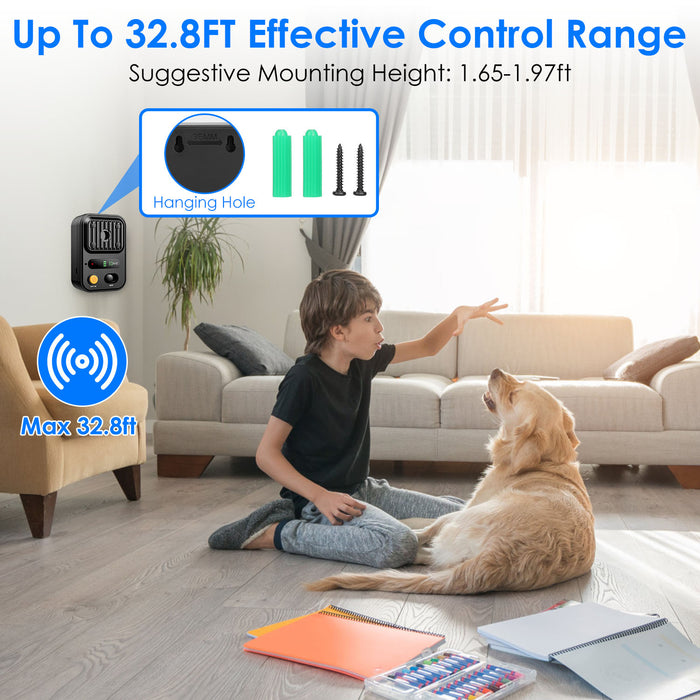 Portable Anti-Barking Device - IPX4 Waterproof, 32.8ft Detection and 3 Frequencies