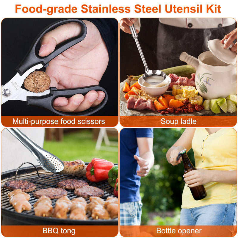 Complete Utensil Kit – Portable Kitchen for Camping, Hiking, and BBQs