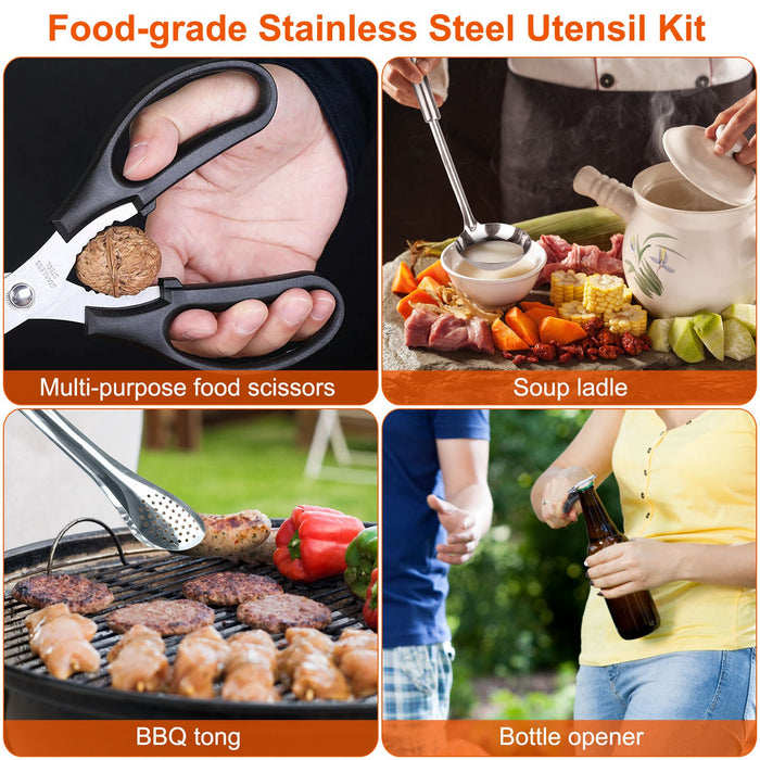 Complete Utensil Kit – Portable Kitchen for Camping, Hiking, and BBQs