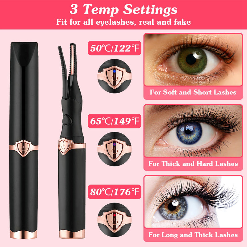 Natural Eyelash Curler - Electric with Comb and 3 Heat Settings