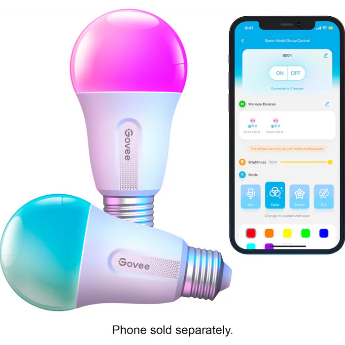 Govee H6004 Bulb E26 Matter Smart LED Bulb - 2 Pack