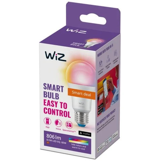 Philips Wiz Color A29 60W Light Bulb l Wi-Fi With SpaceSense technology