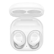Audífonos Samsung Galaxy Buds FE blancos, inalámbricos y con diseño compacto, ideales para escuchar música con comodidad.