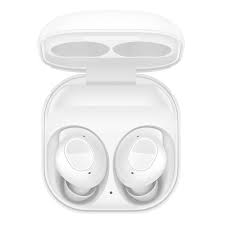 Audífonos Samsung Galaxy Buds FE blancos, inalámbricos y con diseño compacto, ideales para escuchar música con comodidad.