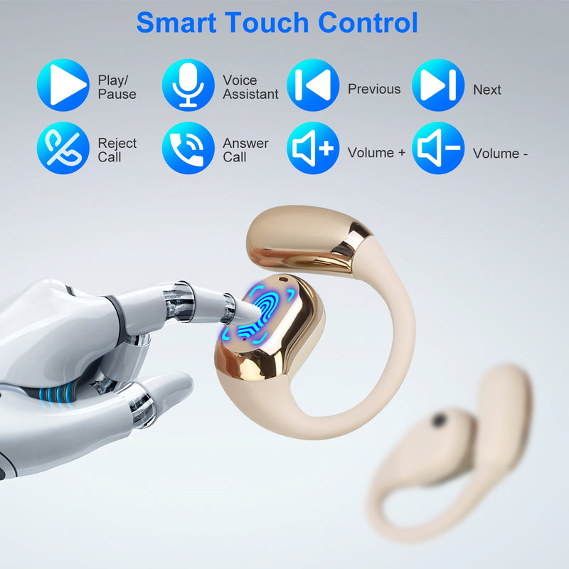 Open Ear Wireless Headphones with Charging Case and LED Display