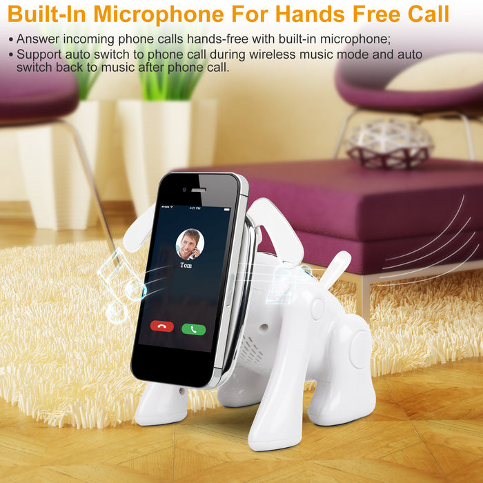 Wireless Puppy Design Speaker – Multifunctional with FM Radio and Phone Holder
