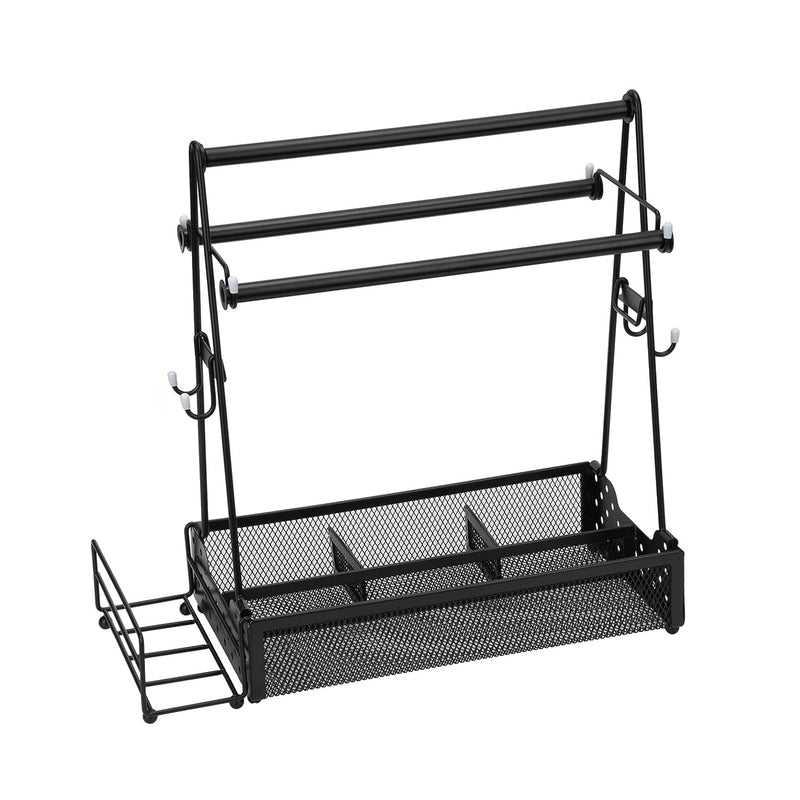 BBQ Utensil Organizer – Metal Caddy with Paper Towel Holder and Compartments