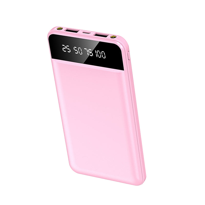 10000mAh Power Bank – Ultra-thin with 2 USB Ports and LED Flashlight