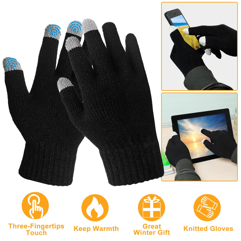 Full Finger Knitted Gloves - Cold Resistant and Screen Compatible