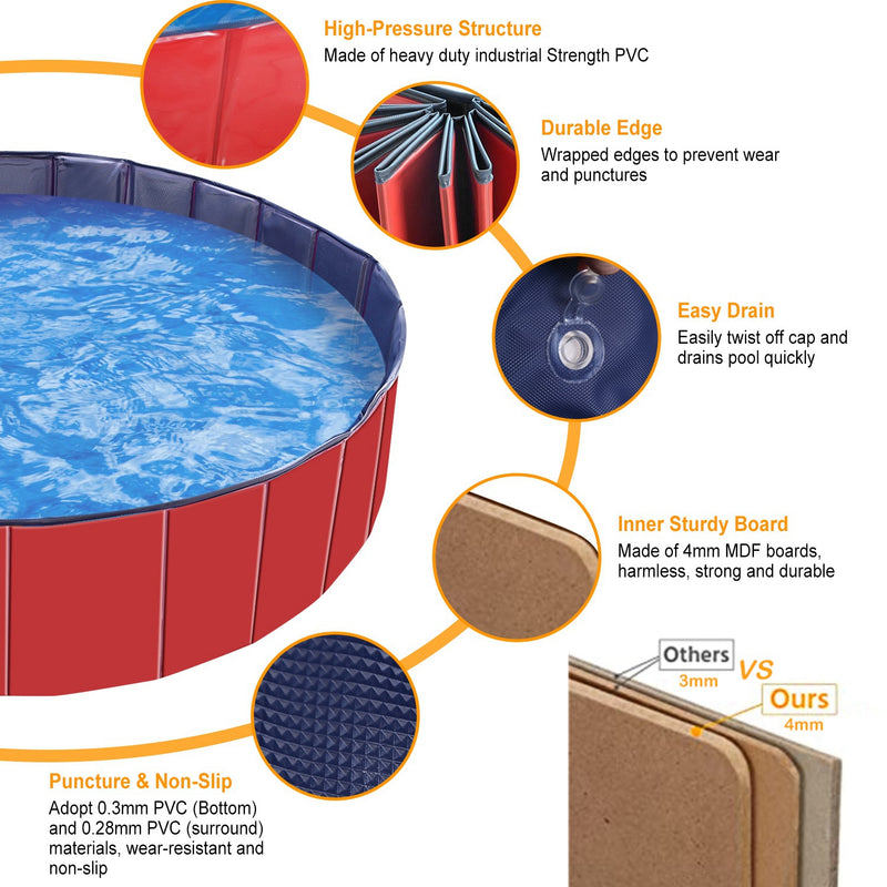 Pet Bathtub - 160cm PVC Pool for Dogs and Cats