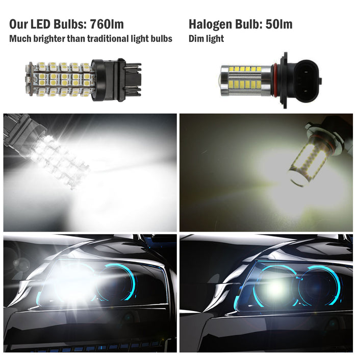 Pack of 10 T25 LED Bulbs – 68 LEDs 6000K Universal