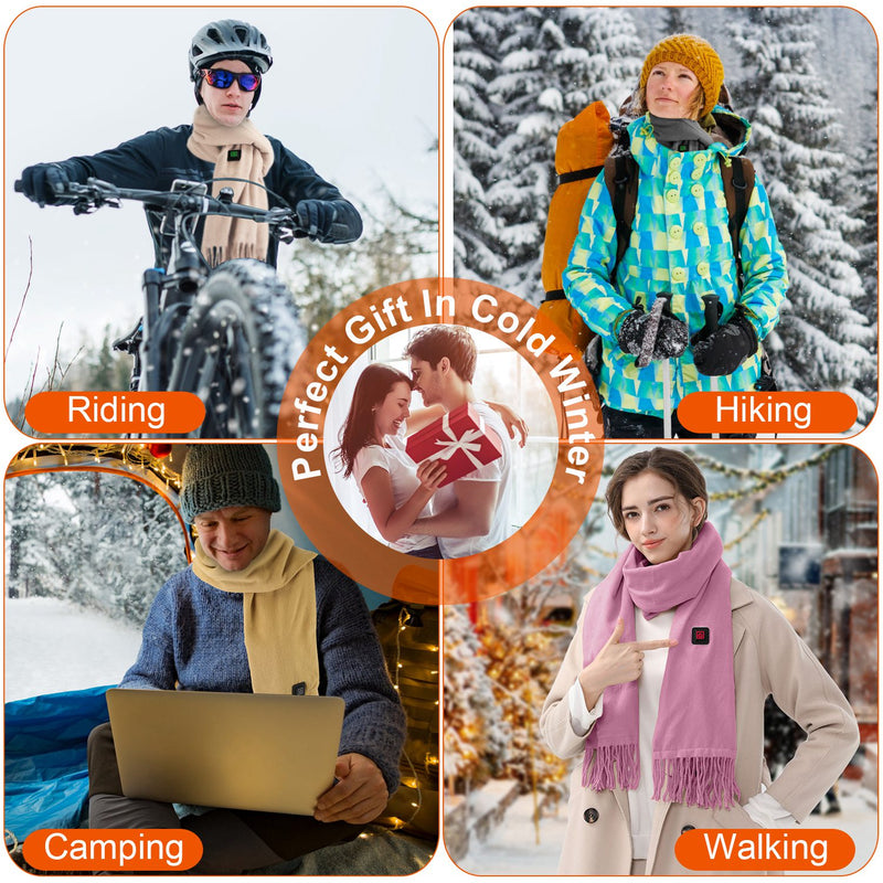 Winter Heated Scarf – Unisex Scarf with Adjustable Heat for Outdoors