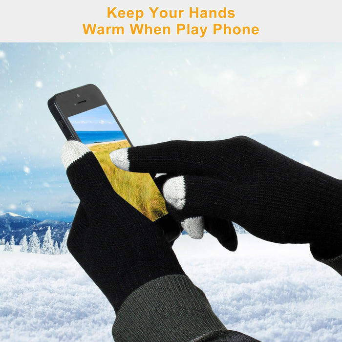 Full Finger Knitted Gloves - Cold Resistant and Screen Compatible