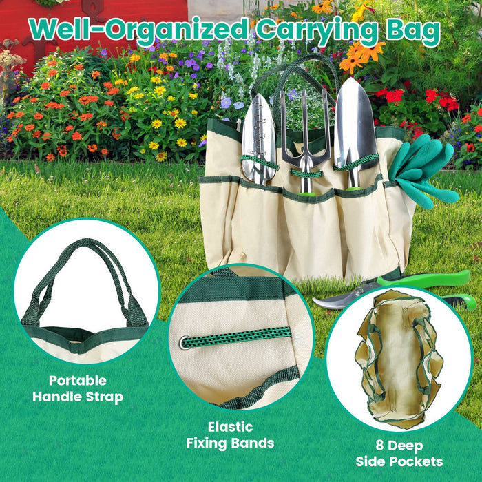 13-Piece Gardening Tool Set - Aluminum Alloy with Organizer Bag