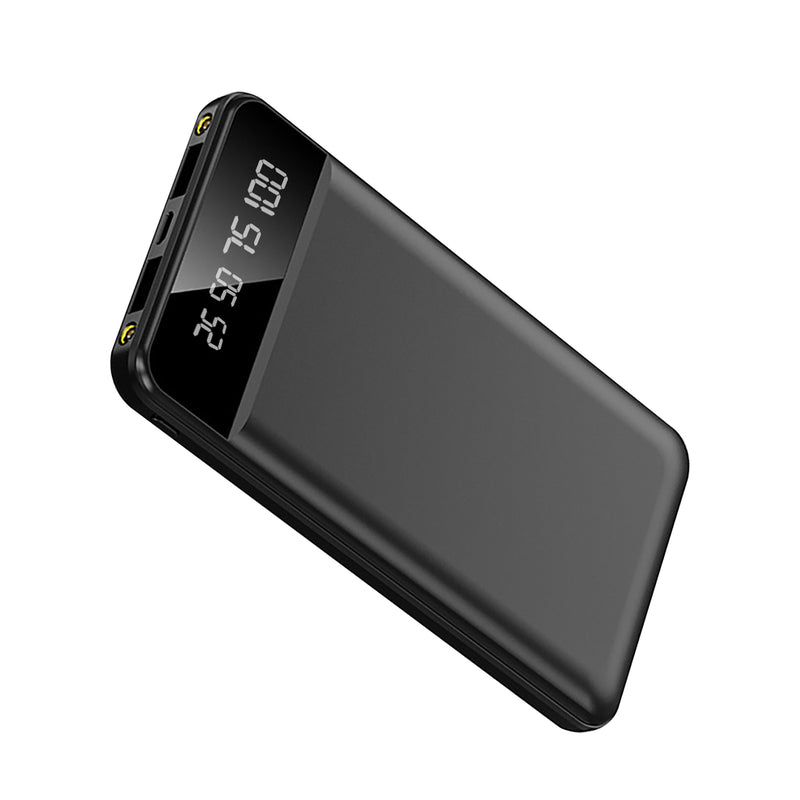 10000mAh Power Bank – Ultra-thin with 2 USB Ports and LED Flashlight