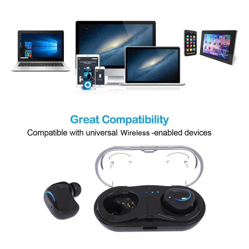 TWS Wireless Earbuds – Stereo with Microphone, Charging Pod, and Call Control