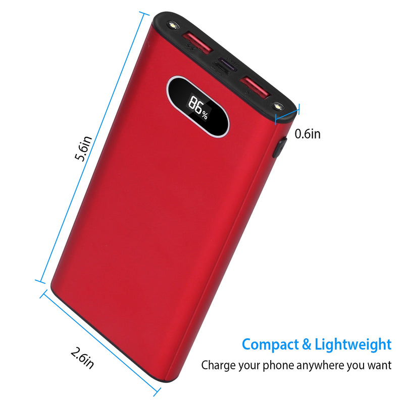 20000mAh Portable Charger – Compact Power Bank with Dual USB Output and LED Light