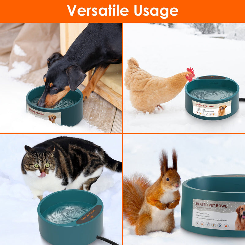 Portable Heated Water Bowl – Heated Bowl for Dogs and Cats 2.2L