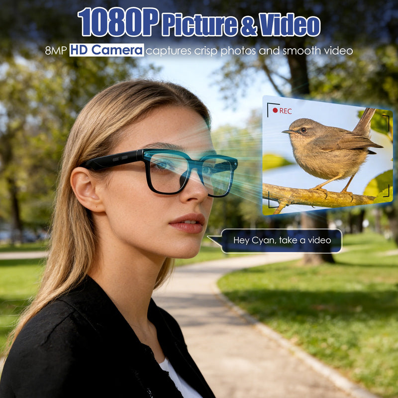 AI Smart Glasses – 1080P Camera, Translation, and Voice Assistant