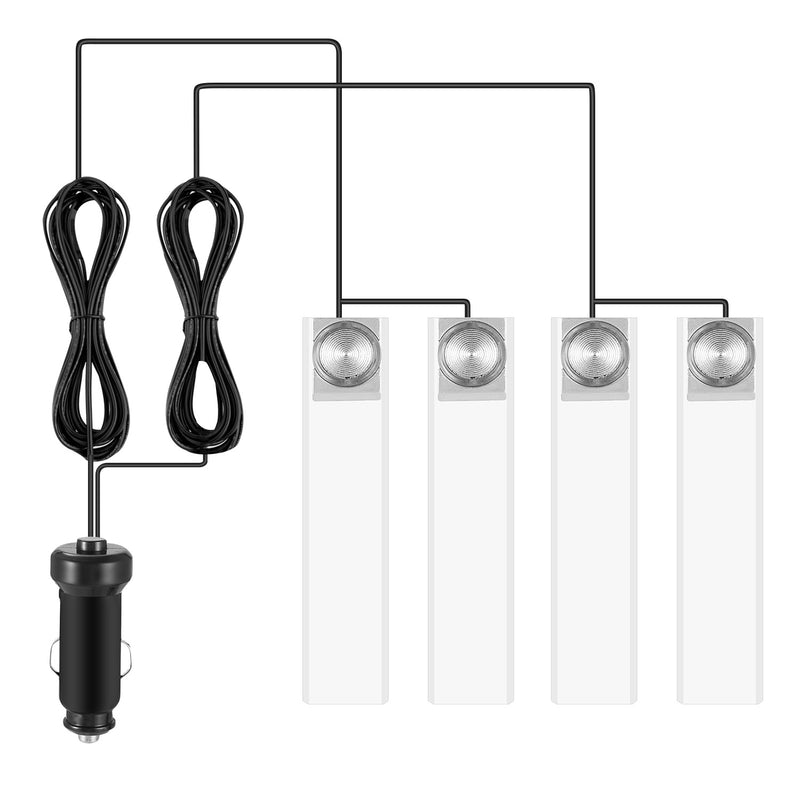 Interior LED Car Lights – 4-Piece Set with DC 12V Charging and Decorative Blue Light