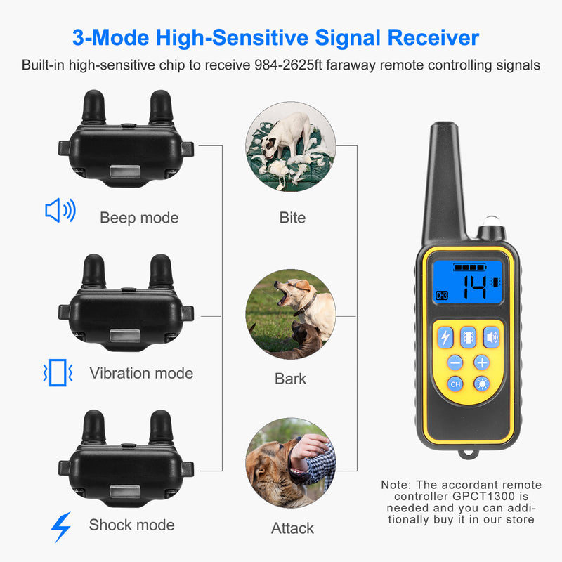 Dog Training Collar – 800m Remote Control, 4 Modes, IP67