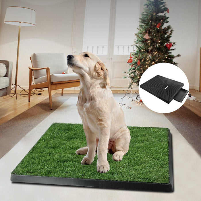Dog Training Mat - Artificial Grass with Indoor/Outdoor Potty Tray