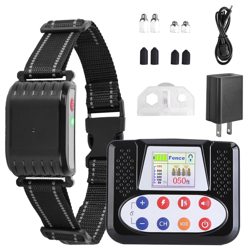 Wireless Dog Fence and Training Collar – 3 Modes, 9 Levels, Rechargeable and Waterproof