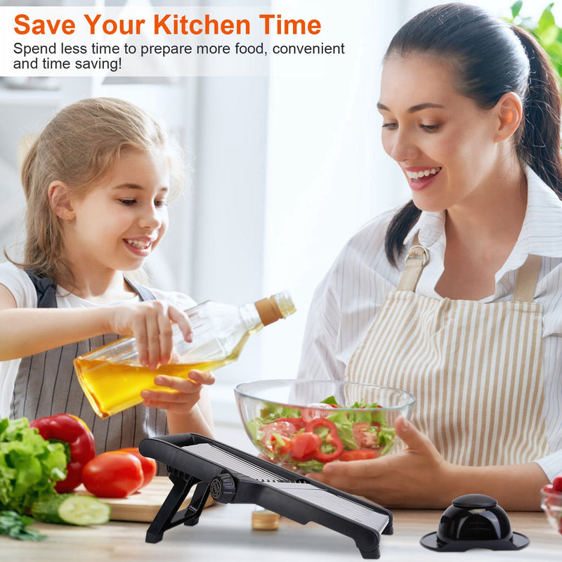 Kitchen Slicer and Grater – Multifunctional Mandoline with Peeler and Food Holder