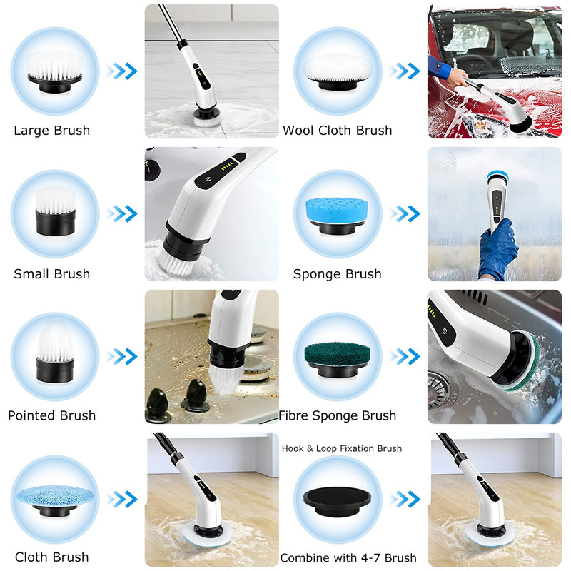 Portable Electric Spin Scrubber – Deep Cleaning for Tub, Floor, and Tiles