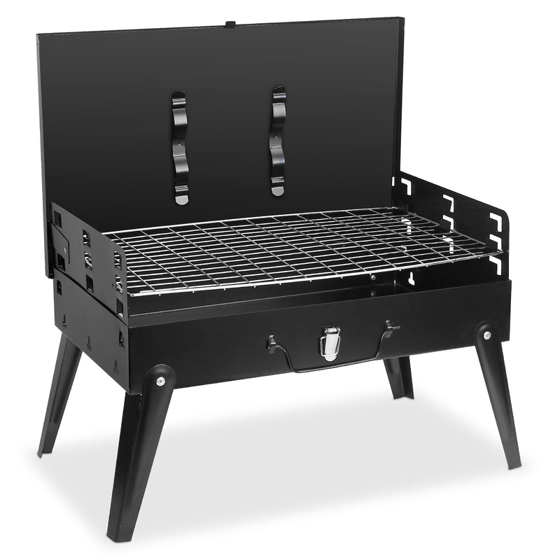 Foldable Charcoal Barbecue with Shelf – Portable Travel Grill