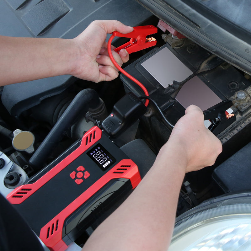 2000A Car Jump Starter with 150PSI Air Compressor – 37000mAh Power Bank and LED Flashlight