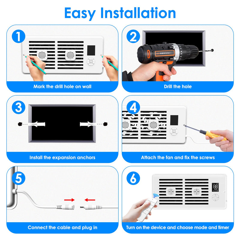 4x10 Smart Booster Fan – Dual Motor with Remote Control
