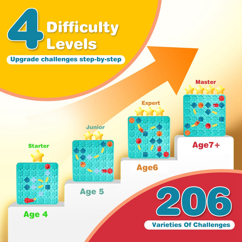 Children's Educational Game – Montessori Path Builder Logic Puzzle STEM