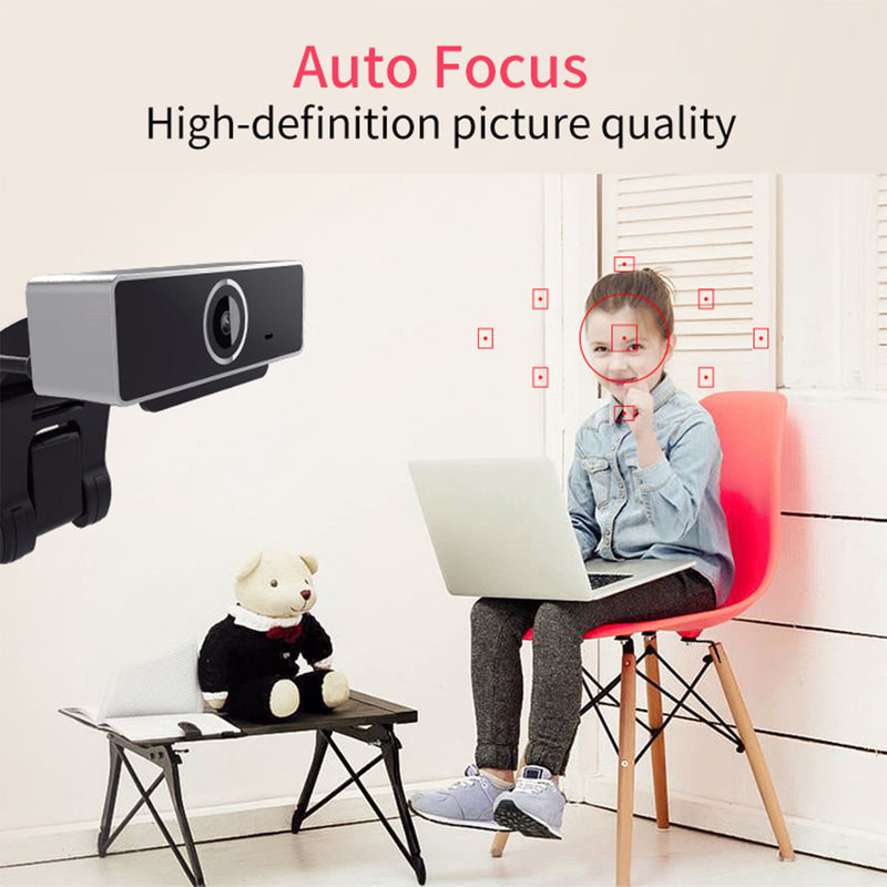 Full HD 1080P USB Webcam – With Stereo Microphone, Autofocus, and Plug & Play