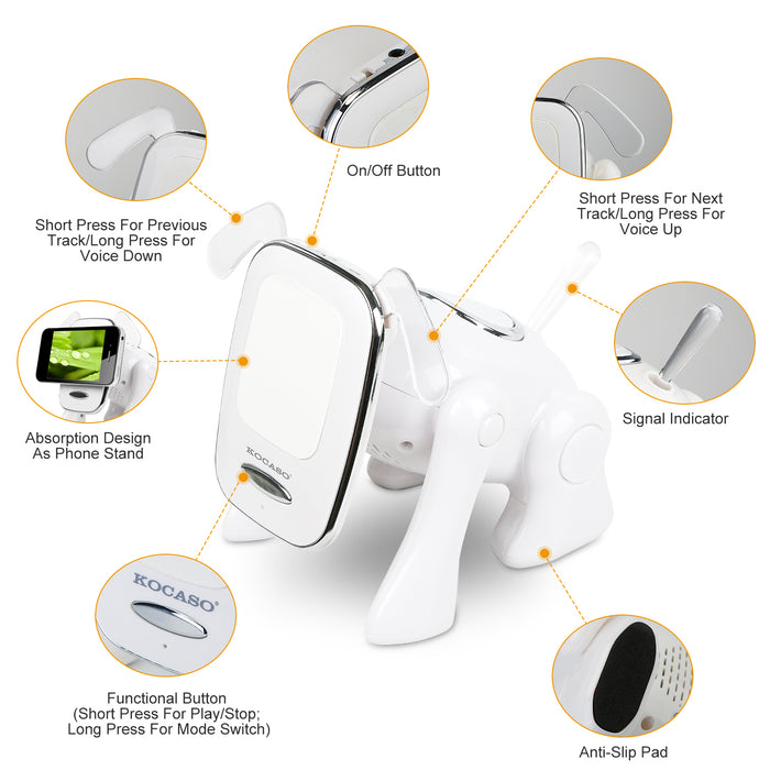 Wireless Puppy Design Speaker – Multifunctional with FM Radio and Phone Holder