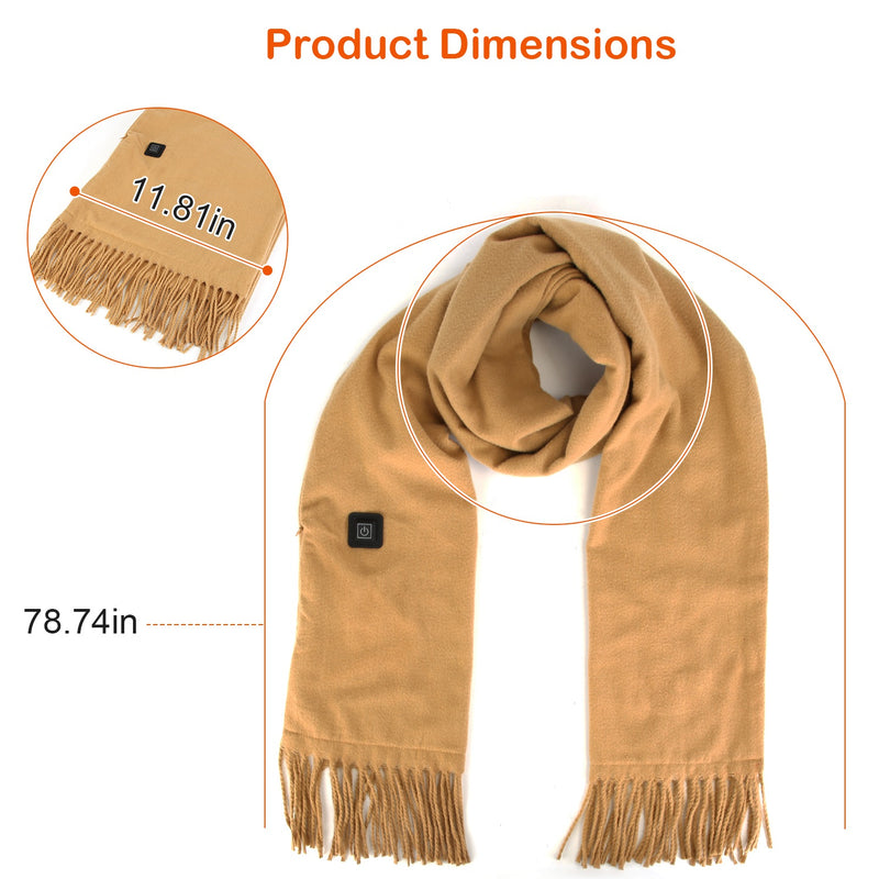 Winter Heated Scarf – Unisex Scarf with Adjustable Heat for Outdoors