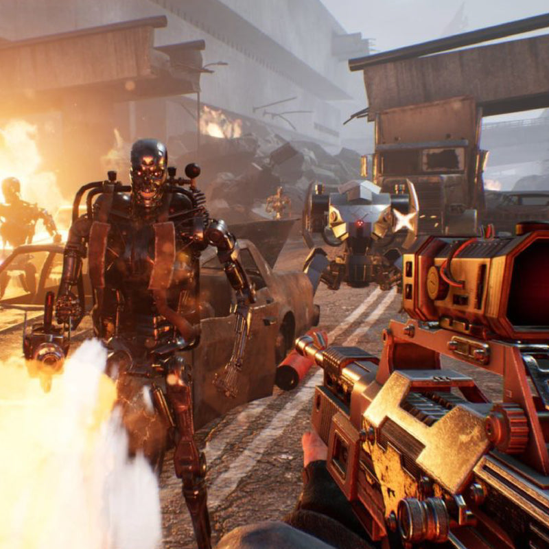 Videojuego Terminator Resistance para PlayStation 5 con portada del juego y arte de la serie de ciencia ficción.