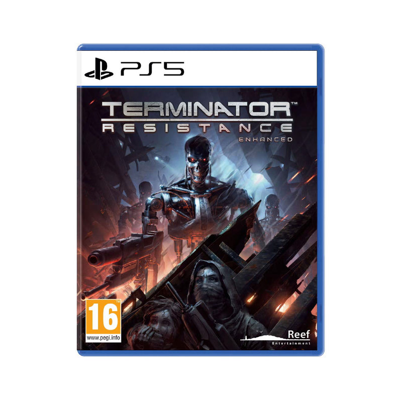 Videojuego Terminator Resistance para PlayStation 5, imagen del juego en caja con arte de ciencia ficción.