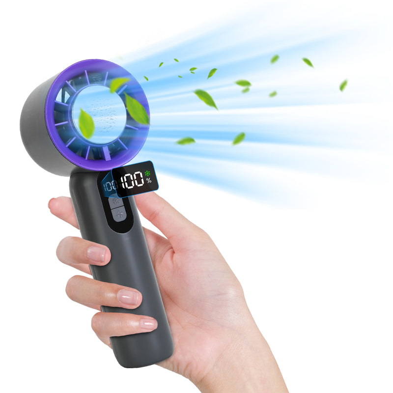 100-Speed Portable Fan – Ice Cooler with LCD Display
