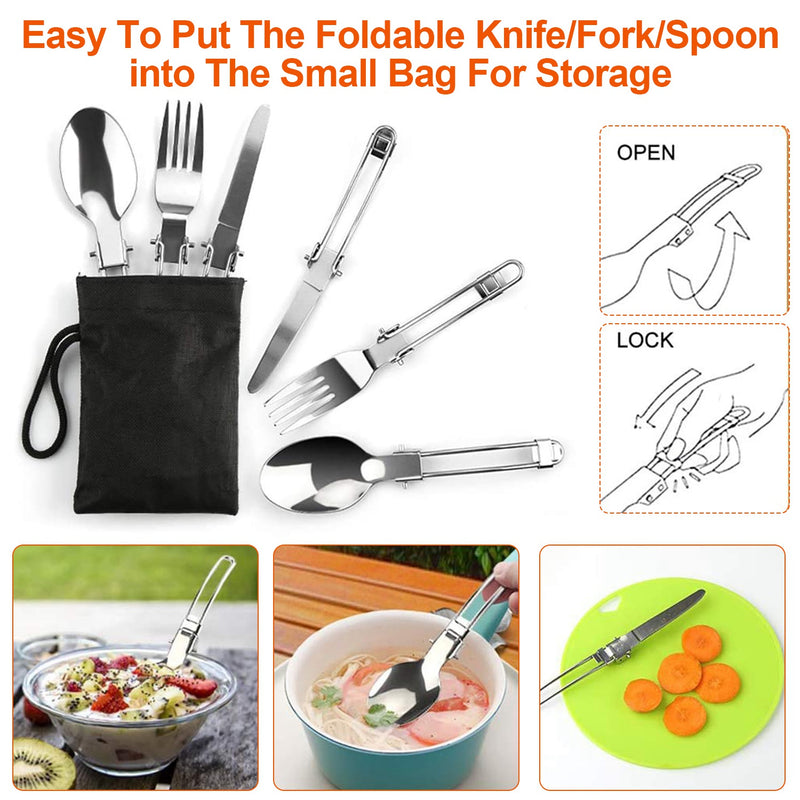 Camping Utensil Set – 16 Pieces with Pot, Pan, Kettle, and Accessories