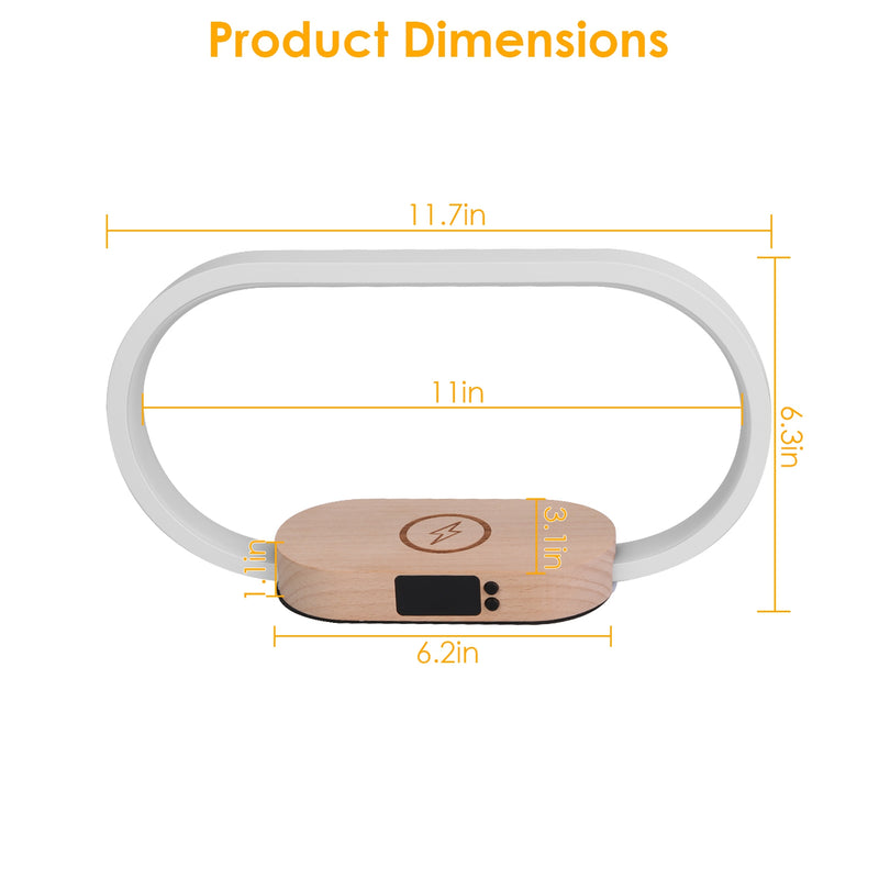 Bedside Lamp with Clock and Charging Port