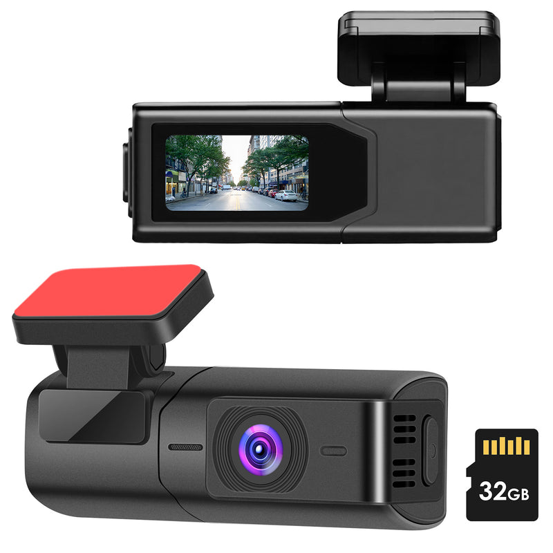Front Car Camera – 2K HD with IPS Screen, Loop Recording, and 32GB Card